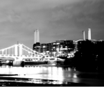 chelsea bridge by battersea power station, london